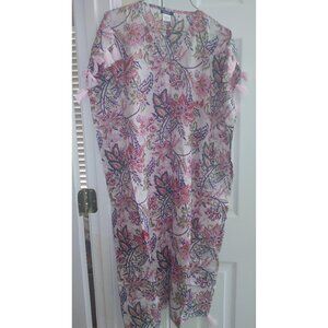 Buji Baja Floral Tassel Swim Cover Up Kaftan Size OS